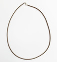 Hals-Kette Kautschukband braun 42 cm, Verschluss 925er Silber Hals-Kette Kautschukband braun 42 cm, Verschluss 925er Silber